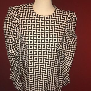 Black & White Checkered long sleeve blouse